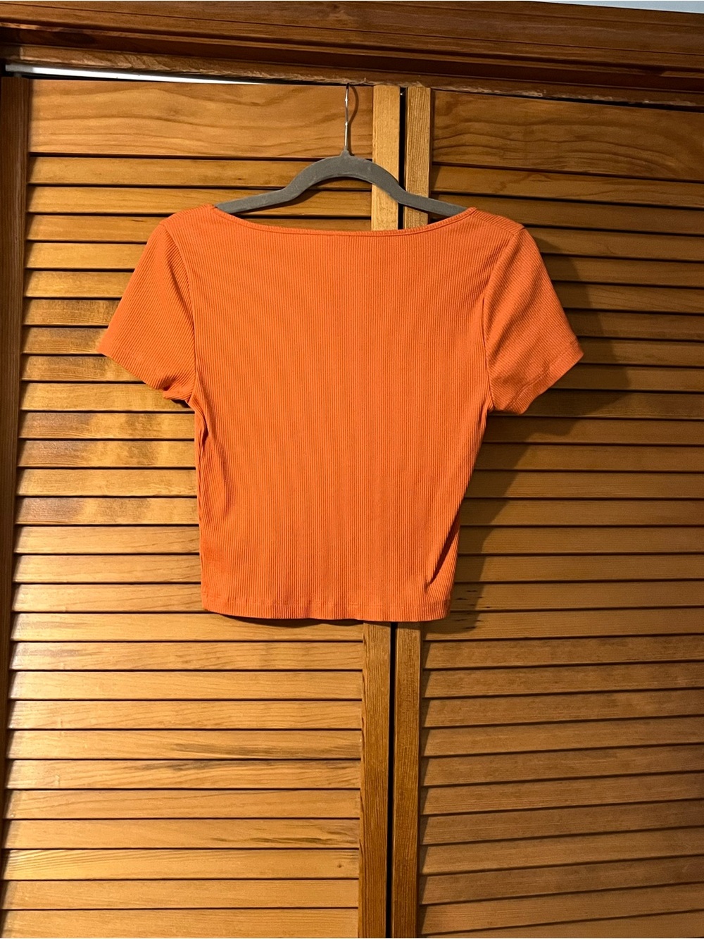 Wild Fable Orange Ribbed Square-Neck Crop Top - Picture 3 of 5